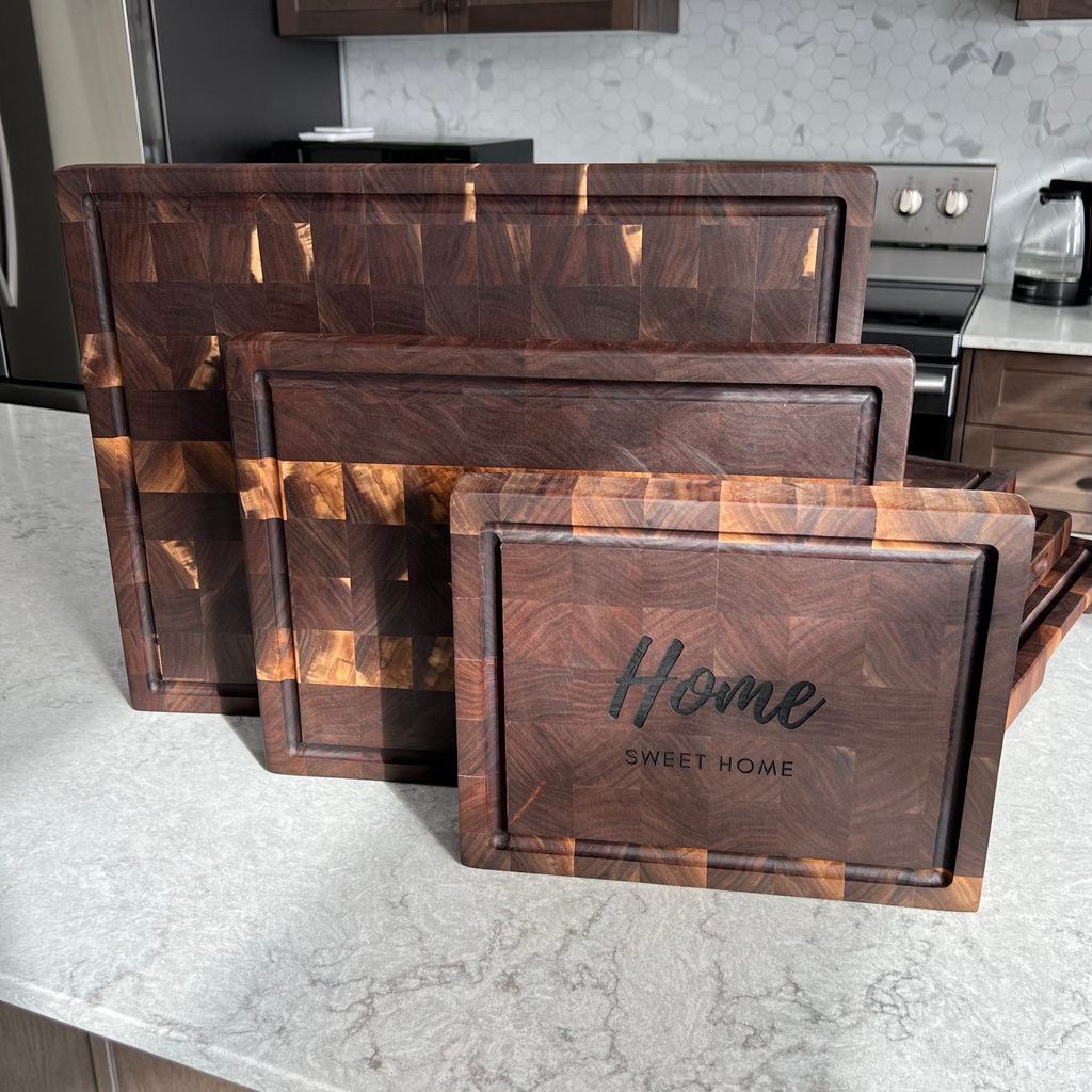 Custom Engraved Black Walnut Endgrain Cutting Board | Charcuterie | Butcher Block