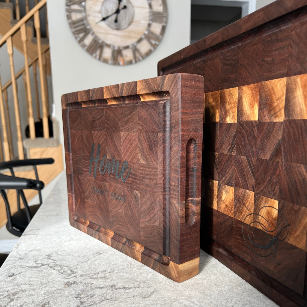 Custom Engraved Black Walnut Endgrain Cutting Board | Charcuterie | Butcher Block