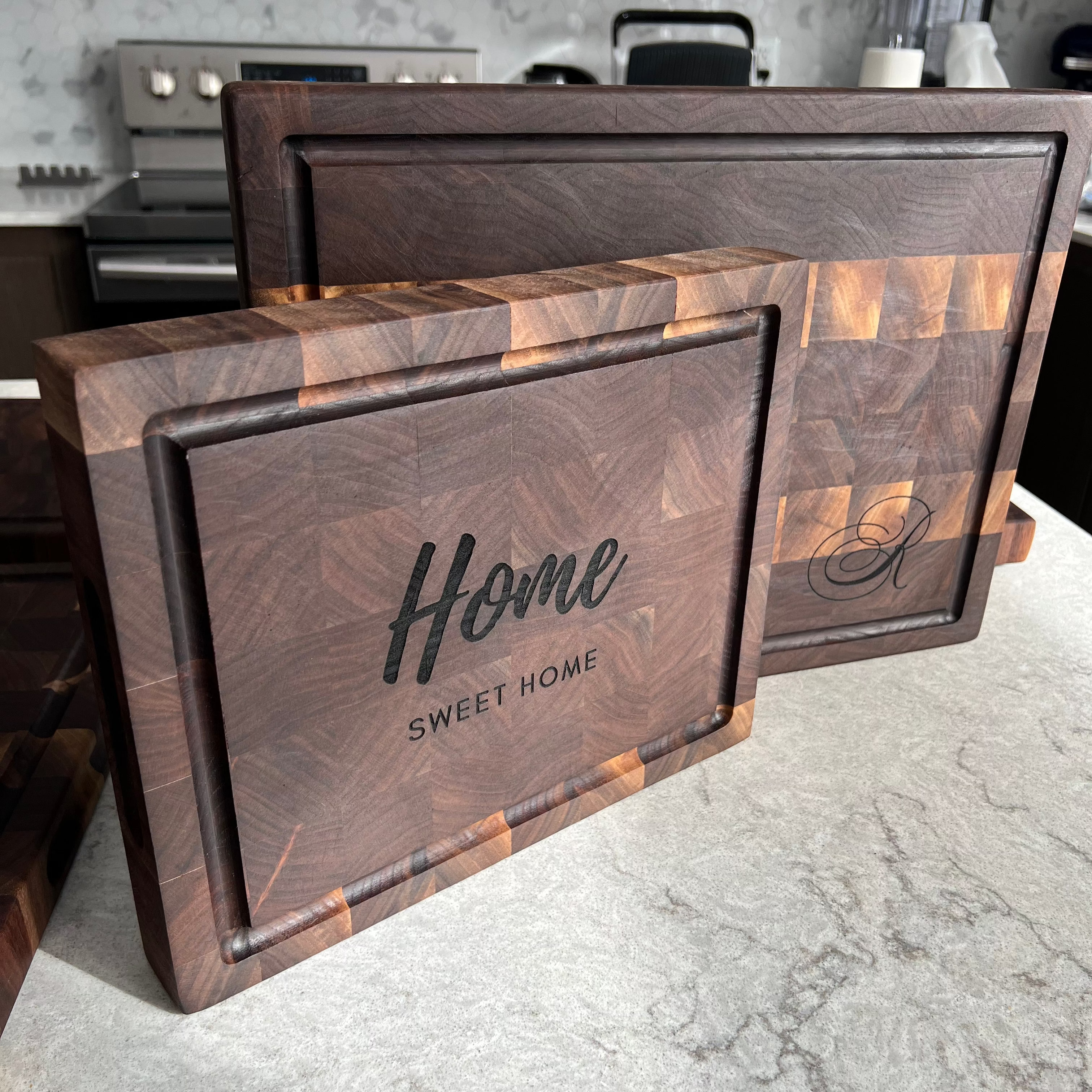 Custom Engraved Black Walnut Endgrain Cutting Board | Charcuterie | Butcher Block