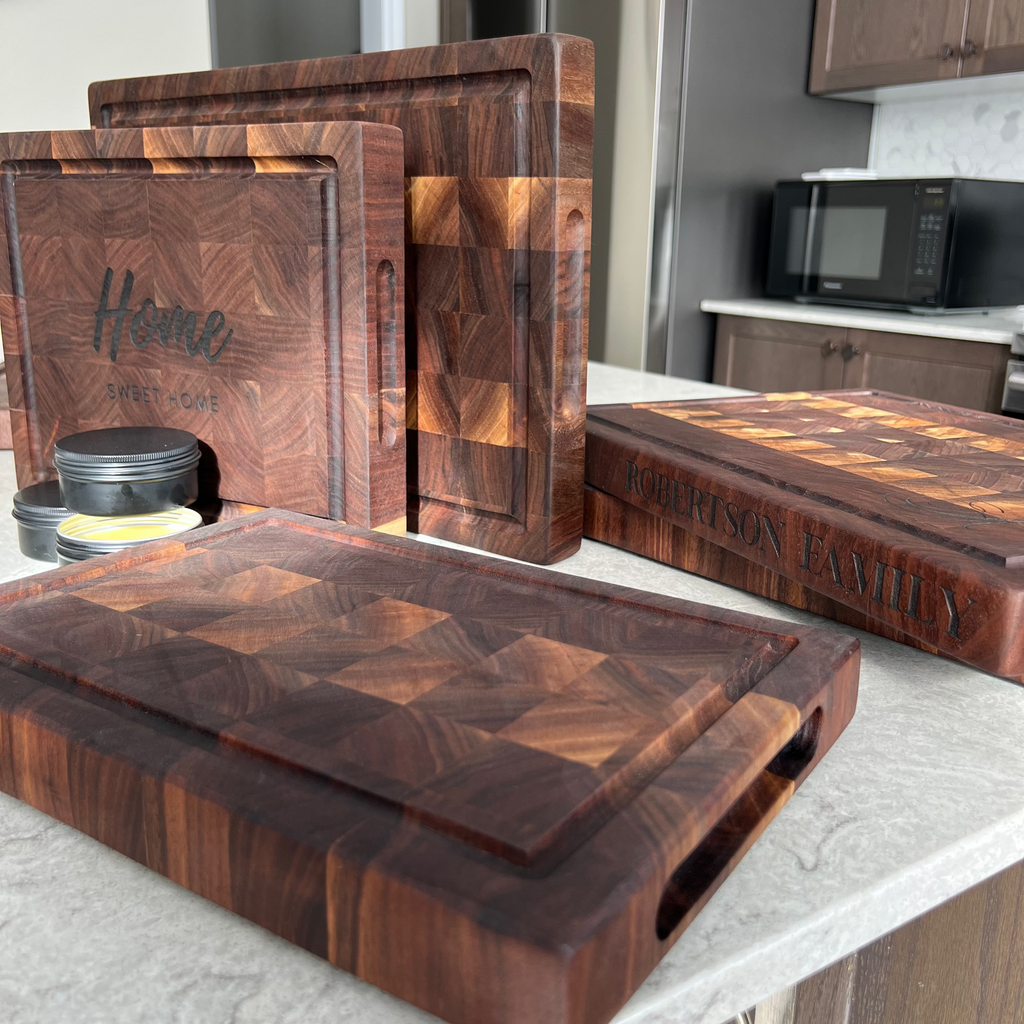 Custom Engraved Black Walnut Endgrain Cutting Board | Charcuterie | Butcher Block